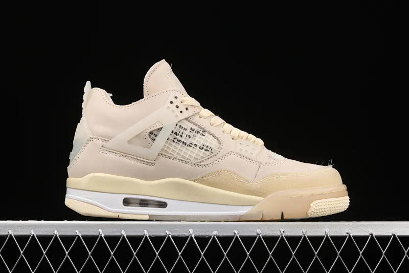 All categories Air Jordan Jordan series basketball shoes Air Jordan 4 pure original OF x Air Jordan 4 Retro "Cream/Sail" AJ4 Joe 4 mid-top retro casual sports culture basketball shoes CV9388-100